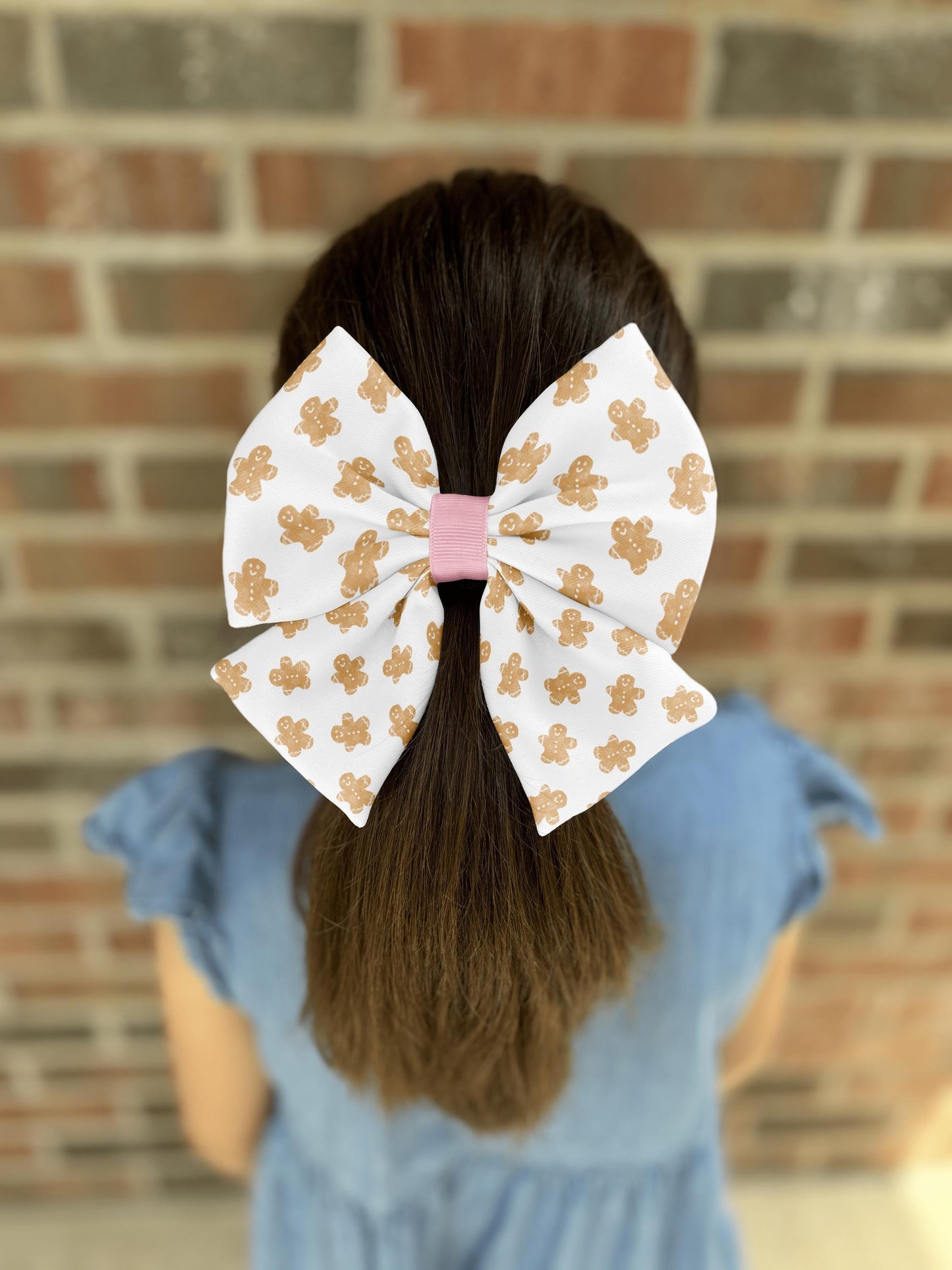Sweet Gingerbread Cheer Hair Bow • 21 Ribbon Colors • Cozy Holiday Hair Accessory • Girl Hair Bow • Women Hair Bow • Handmade