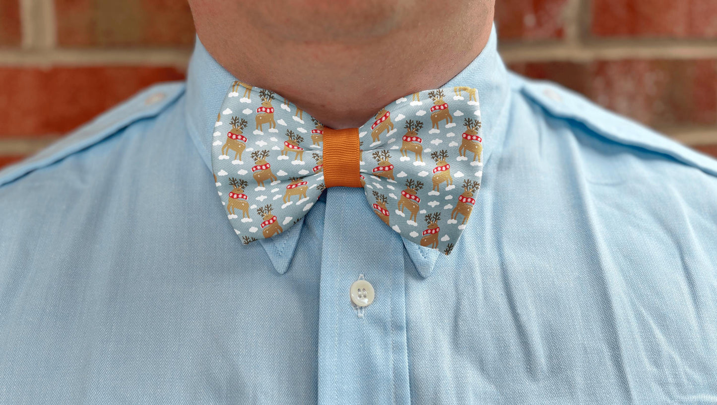 Adorable Reindeer Winter Wonderland Bow Tie for Boys & Men • Festive Holiday Bow Tie • 21 Ribbons • Boy Bow Tie • Men's Bow Tie • Handmade