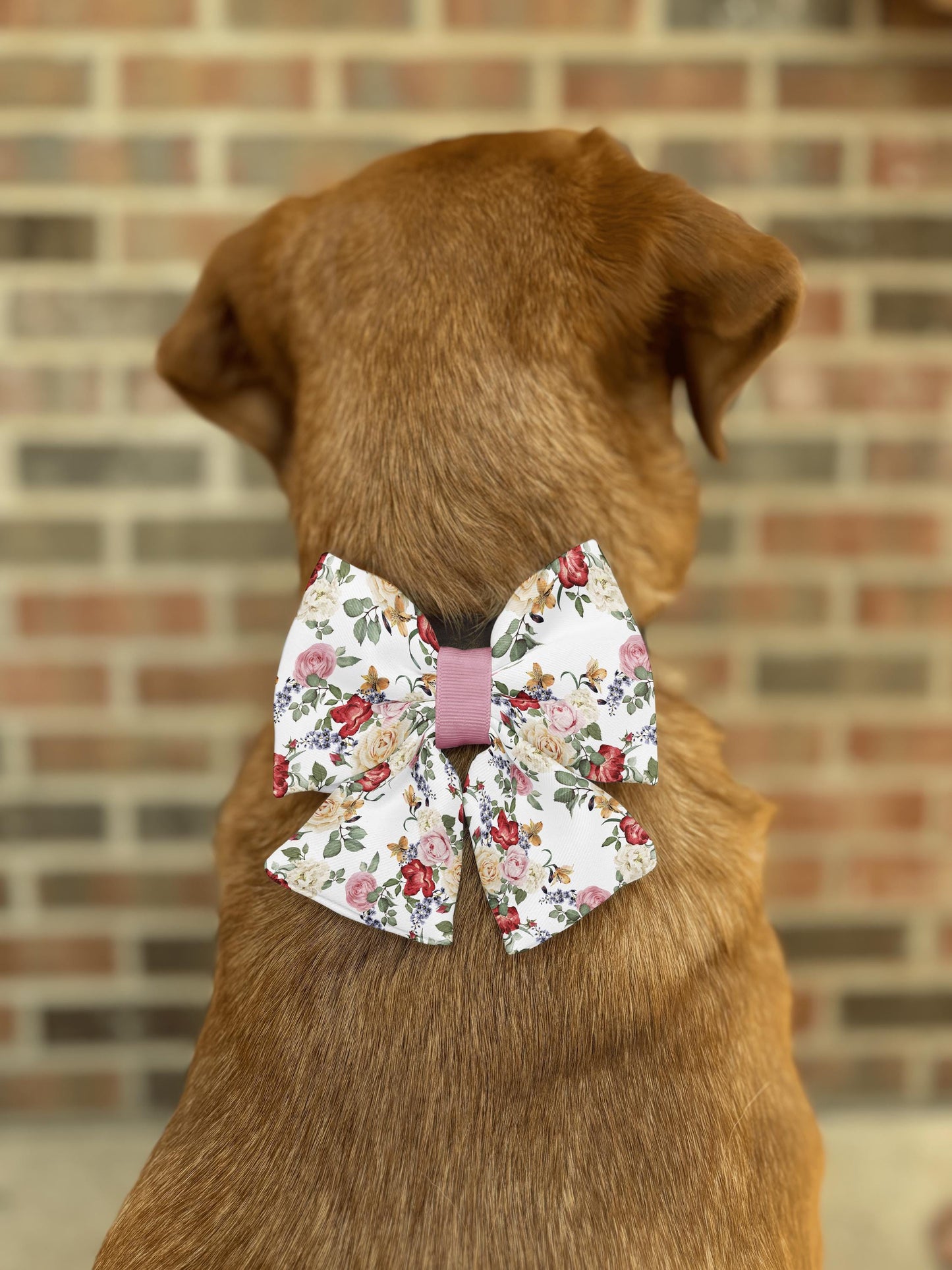 Vintage Bloom Floral Bow • Cream Pink Red Roses • Blue Purple Flowers • Yellow Lilies • Dog Bow Tie • Cat Bow Tie • Handmade
