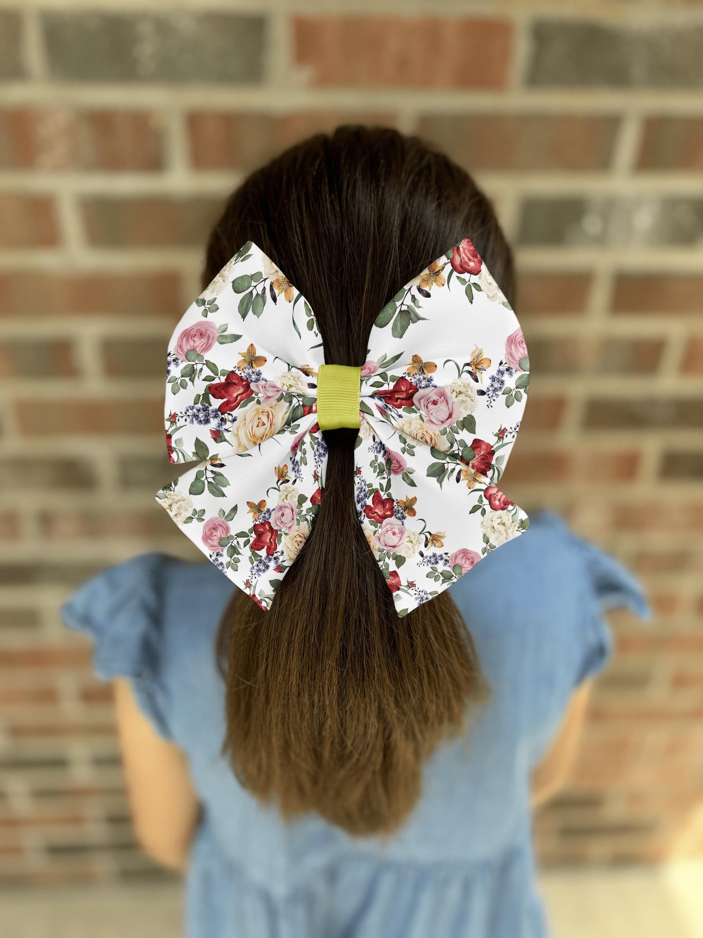 Vintage Bloom Floral Hair Bow • Cream Pink Red Roses • Blue Purple Flowers • Yellow Lilies • Girl Hair Bow • Women Hair Bow • Handmade