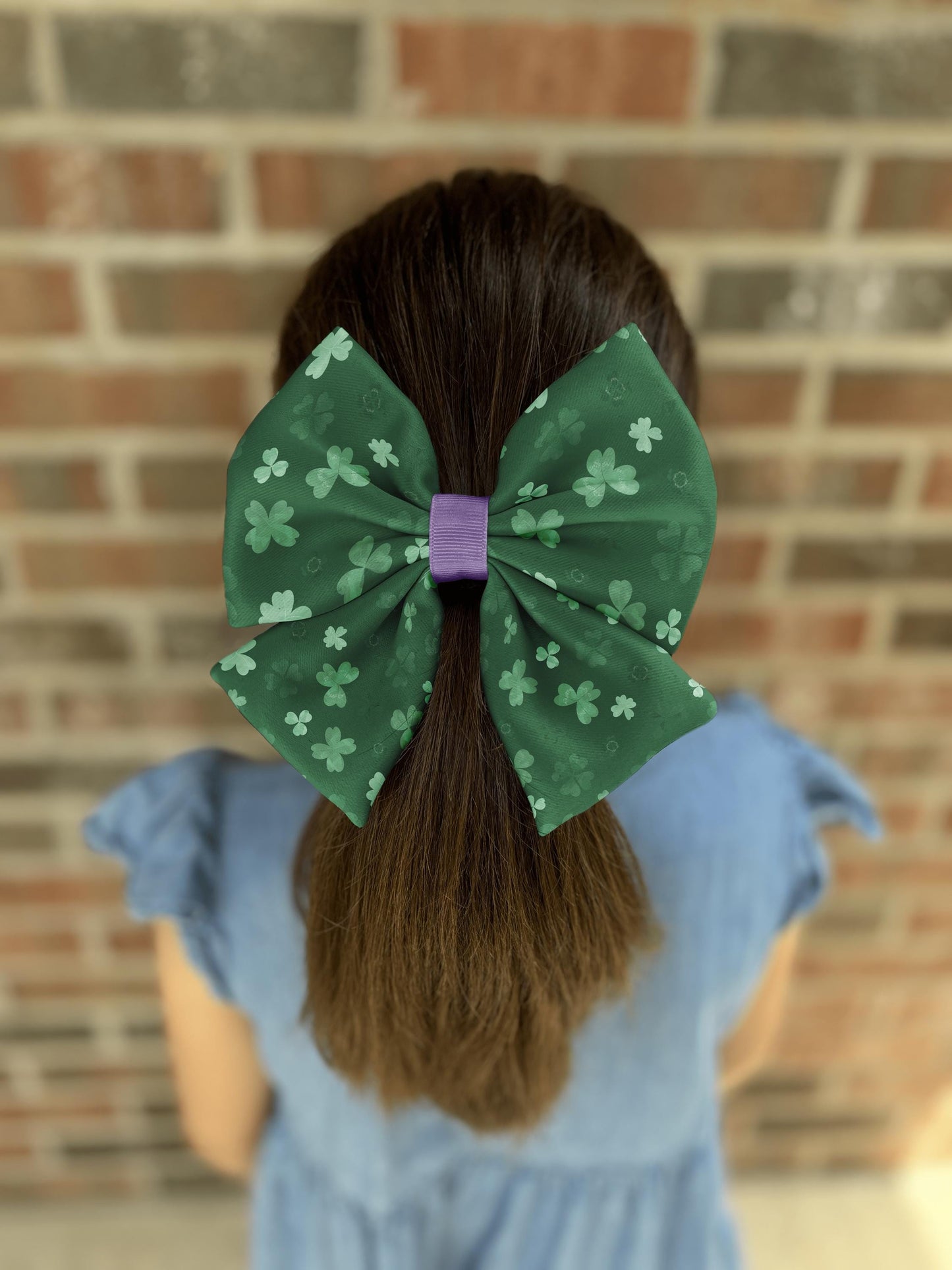 Clover Forest Hair Bow • St. Patrick's Day Shamrocks • Girl Hair Bow • Women Hair Bow • Handmade