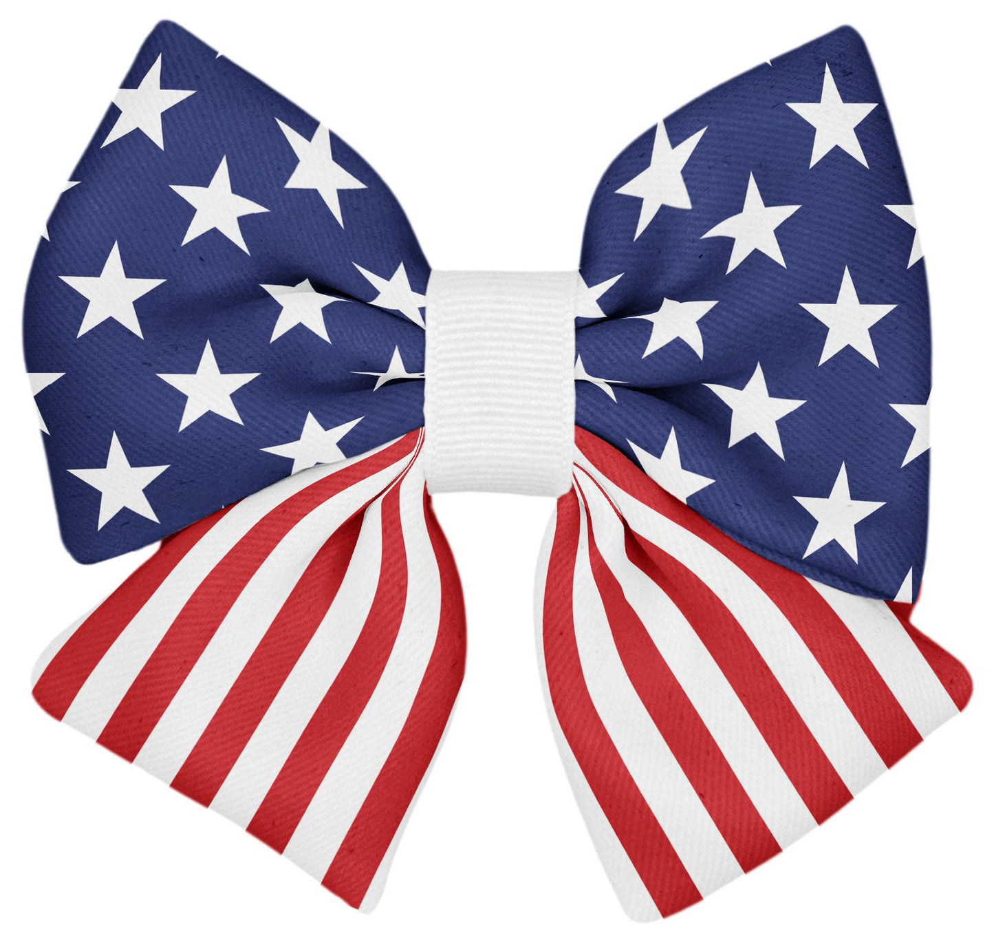 American Flag Pet Bow Tie • Patriotic, Adjustable, Handmade Puffy Design • Dog Bow Tie • Cat Bow Tie • Slip-On Bow • Handmade