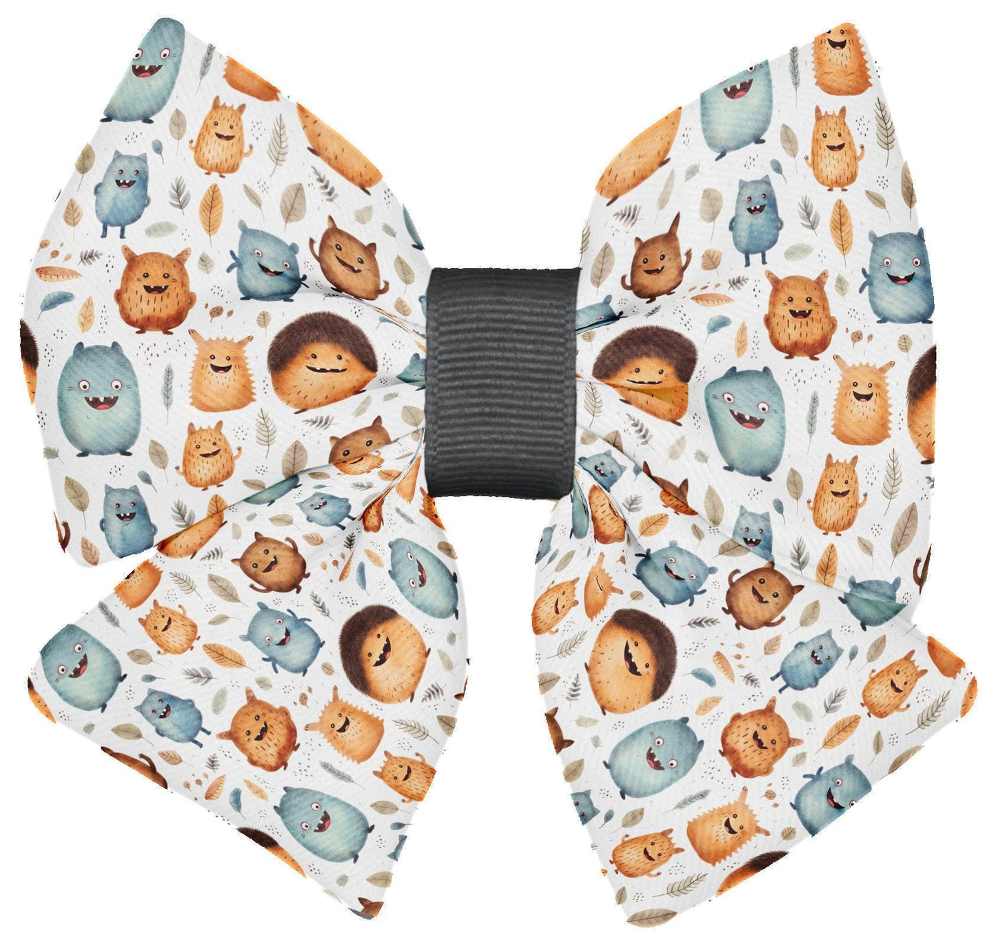 Cute Monsters Bow Tie • Halloween Bow Tie for Dogs and Cats • Autumn Fall Fashion • Dog Bow Tie • Cat Bow Tie • Slip-On Bow • Handmade