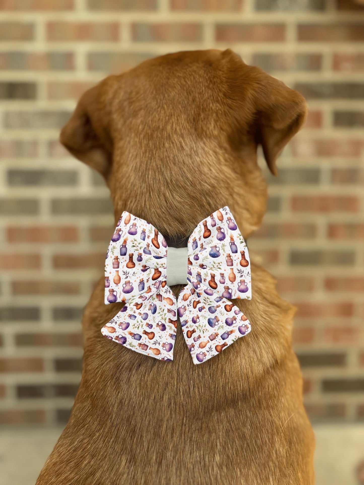 Enchanted Potion Bottles Pet Bow Tie • Magic Potion-Themed Bow • Handmade Adjustable Collar Accessory • Dog Bow Tie • Cat Bow Tie • Handmade