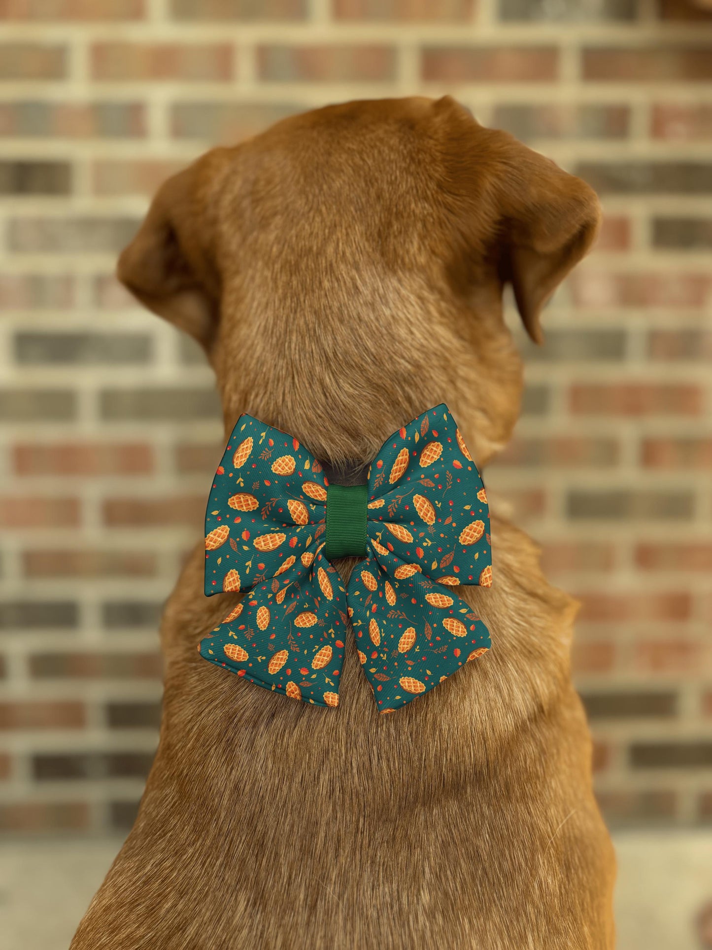 Autumn Pie Delight Pet Collar Bow Tie • Festive Fall Design • Cozy & Vibrant Colors • 21 Ribbons • Dog Bow Tie • Cat Bow Tie • Handmade