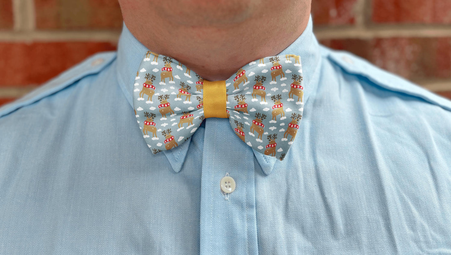 Adorable Reindeer Winter Wonderland Bow Tie for Boys & Men • Festive Holiday Bow Tie • 21 Ribbons • Boy Bow Tie • Men's Bow Tie • Handmade