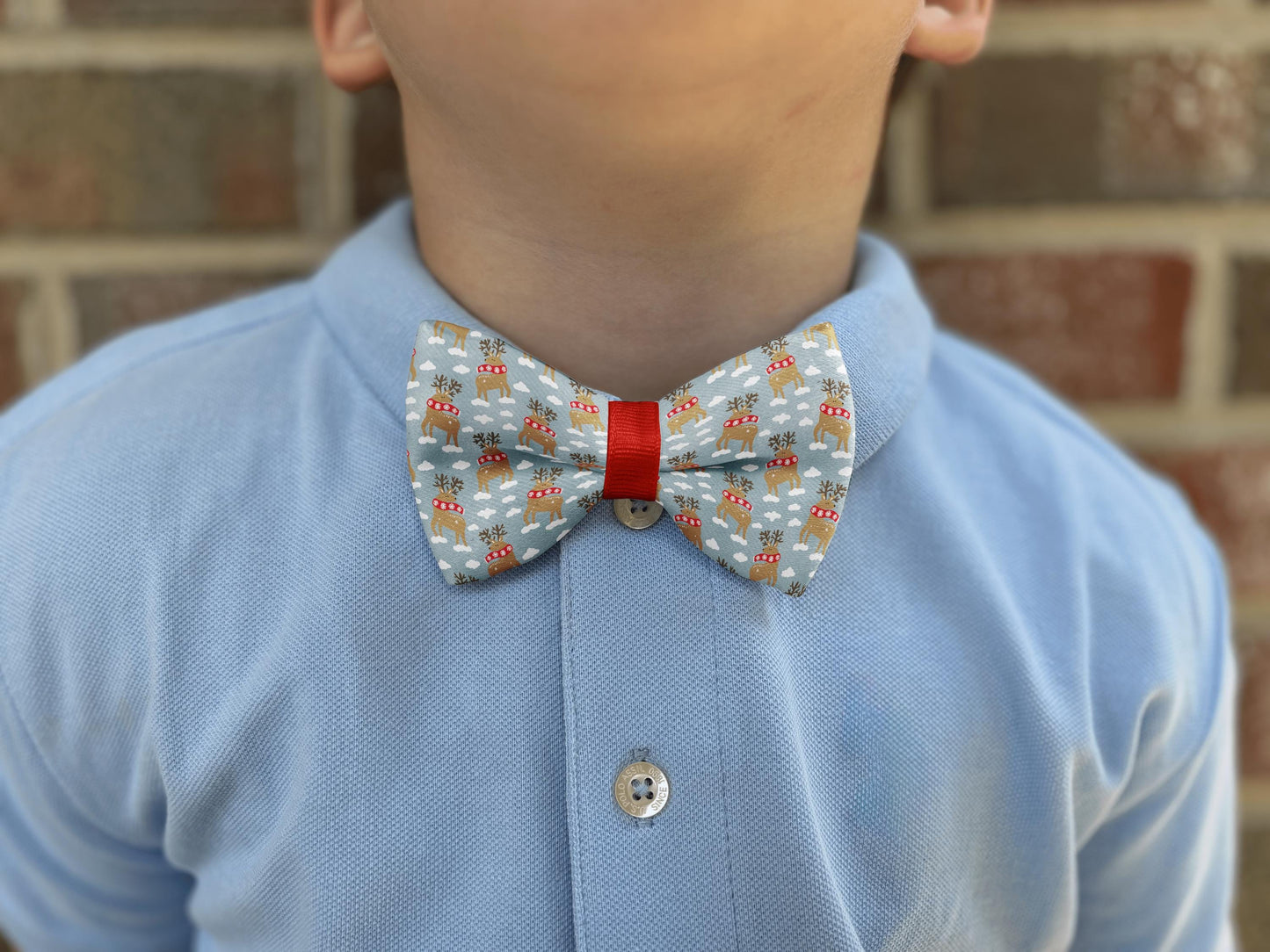 Adorable Reindeer Winter Wonderland Bow Tie for Boys & Men • Festive Holiday Bow Tie • 21 Ribbons • Boy Bow Tie • Men's Bow Tie • Handmade