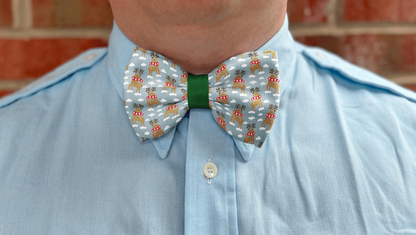 Adorable Reindeer Winter Wonderland Bow Tie for Boys & Men • Festive Holiday Bow Tie • 21 Ribbons • Boy Bow Tie • Men's Bow Tie • Handmade