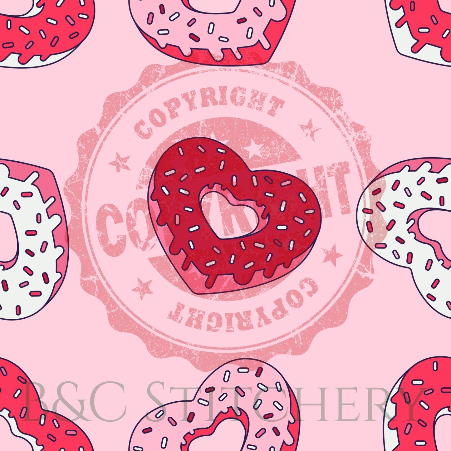 Heart Donut Hair Bow • Valentine's Day • Cute Pink Love Theme with Colorful Sprinkles • Girl Hair Bow • Women Hair Bow • Handmade