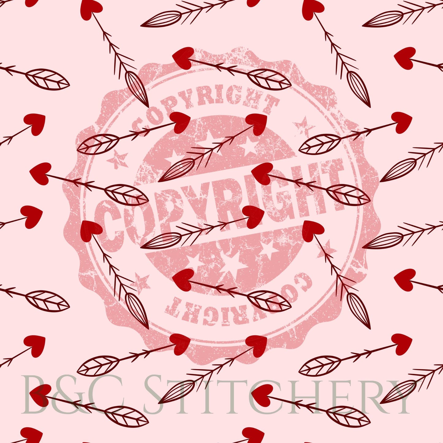 Cupid's Arrows Bow Tie • Blush Pink & Red Heart Arrows Design • Dog Bow Tie • Cat Bow Tie • Handmade