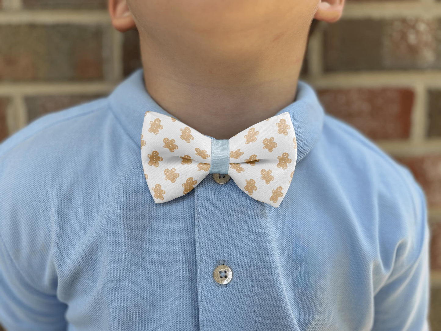 Christmas Gingerbread Bow Tie for Boys & Men • Festive Watercolor Style • 21 Ribbon Colors • Boy Bow Tie • Men's Bow Tie • Handmade