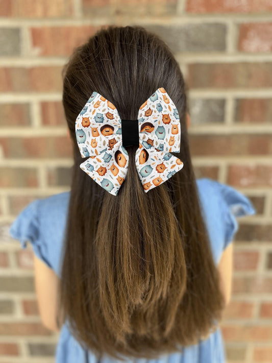 Cute Monster Hair Bow • Halloween Hair Bow for Girls and Women • Girl Hair Bow • Women Hair Bow • Handmade