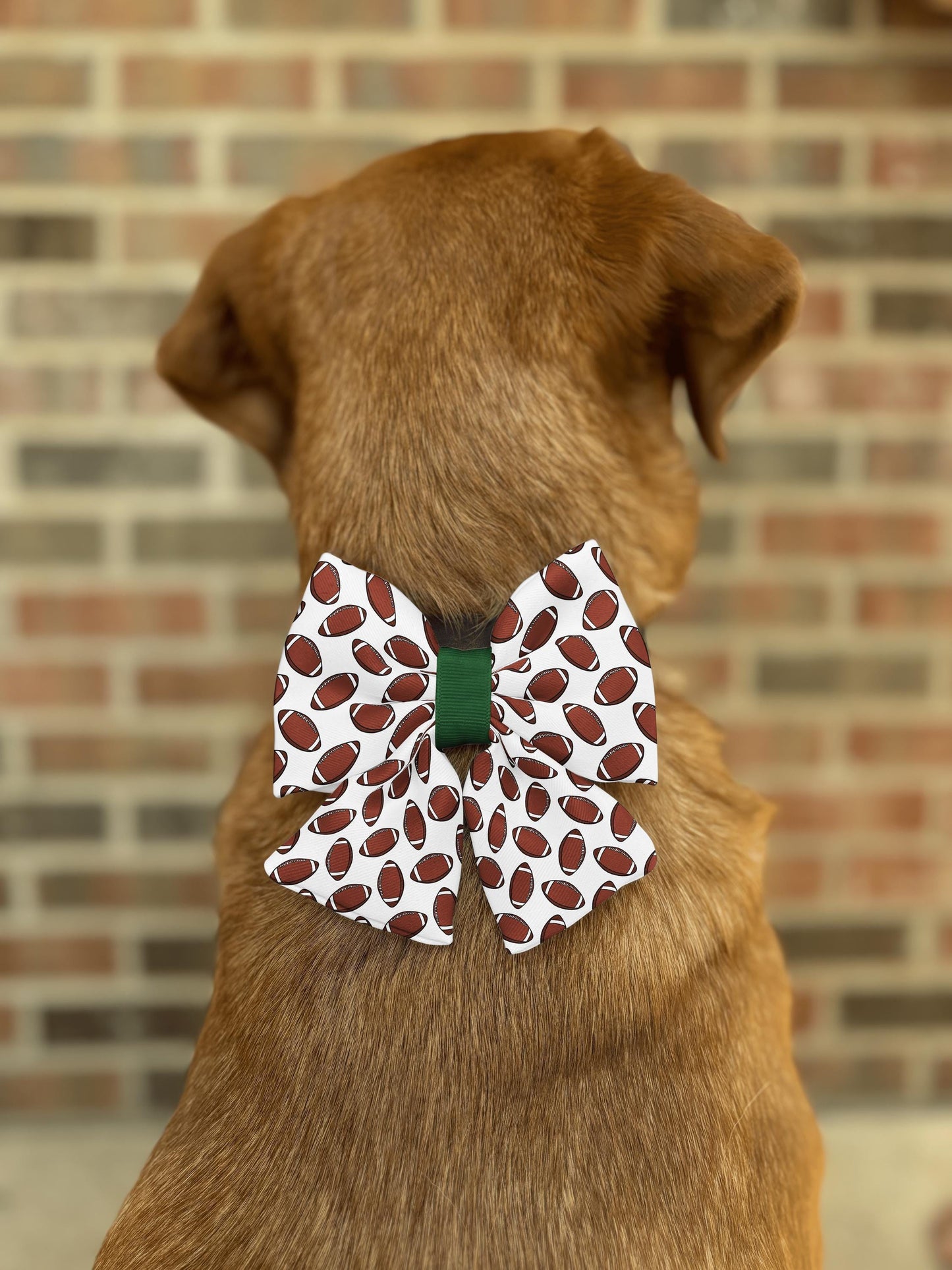 All-American Football Pet Bow Tie for Dogs & Cats • Sports Game Day • 21 Ribbon Colors • Dog Bow Tie • Cat Bow Tie • Handmade