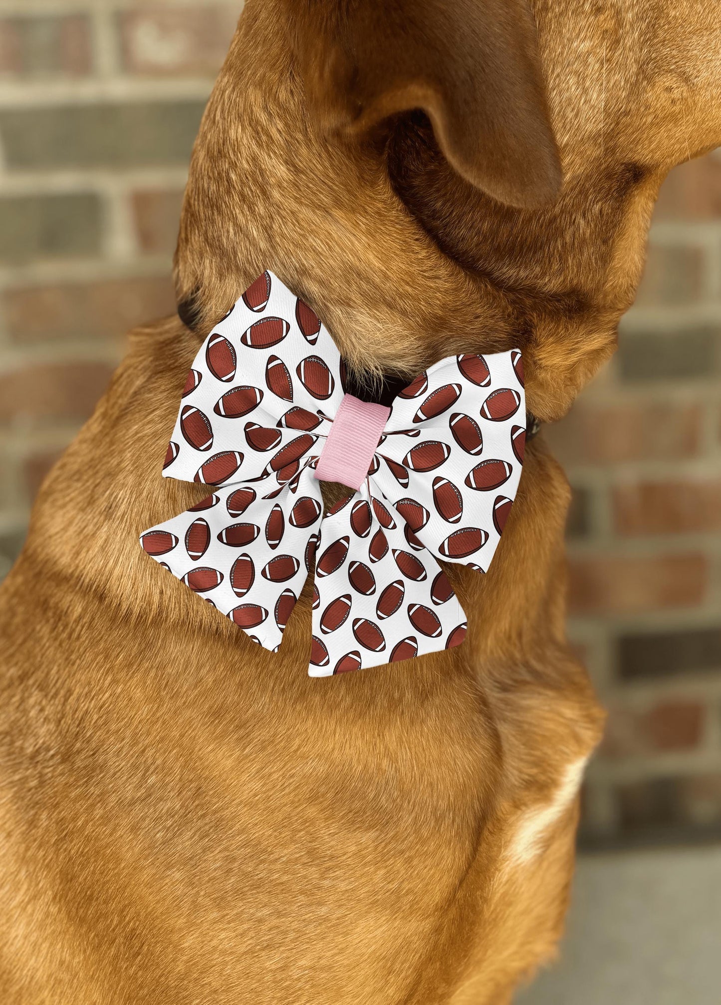 All-American Football Pet Bow Tie for Dogs & Cats • Sports Game Day • 21 Ribbon Colors • Dog Bow Tie • Cat Bow Tie • Handmade